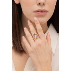 Anillo multicolor en oro amarillo de 18k 2