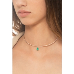 18k rose gold necklace with emerald and diamonds 2