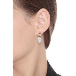 Pendientes en oro blanco y rosa 18k con pavé de diamantes 2