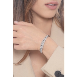 Pulsera semi-rígida groumette en oro blanco 18k con diamantes 2