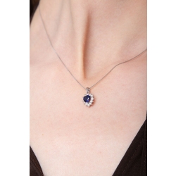 Necklace with sapphire and diamond pendant  2