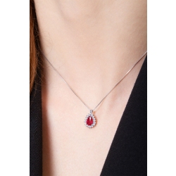 Gargantilla Oro 18k, rubí y diamantes oro 750 2