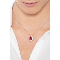 Venetian necklace with pendant, ruby and diamonds 2
