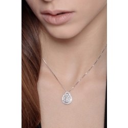 Little drop shaped pendant with diamonds in 18k white gold 2