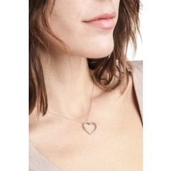 Collar corazón con colgante en oro blanco 18k y diamantes 2