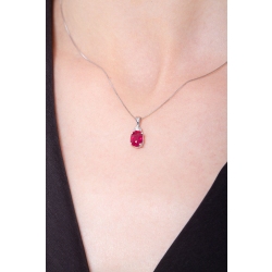 White gold 18k necklace with ruby and diamonds  2