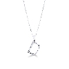 Collana lettera D in oro bianco 18k con diamanti