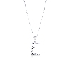 Collana con lettera E in oro bianco 18k e diamanti