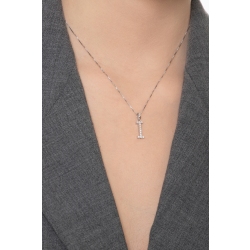 Collar con initial I de oro blanco y diamantes 2