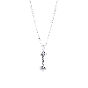 Collana lettera I in oro bianco 18k con diamanti