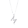 Letter M pendant with diamonds in 18k white gold