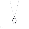Letter O pendant with diamonds in 18k white gold
