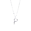 Collana lettera P in oro bianco 18k con diamanti