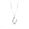 Collana lettera U in oro bianco 18k con diamanti
