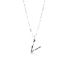 Letter V pendant with round cut diamonds