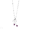 Branches pendant in 18k white gold with rubies and diamonds