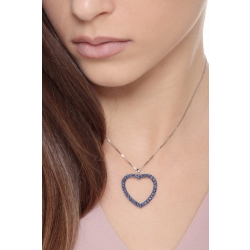 Heart pendant with burnished blue sapphires  2