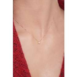 Blumenkette aus Gelbgold 18k mit Diamanten 2