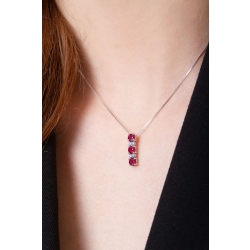 Collar en oro blanco 750 trilogy de rubies y diamantes 2