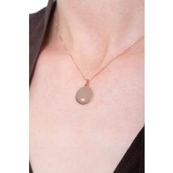 18k rose gold circle slab with diamond 2