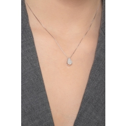Collier or blanc 18k pendentif goutte diamant 2