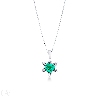 Heart shaped emerald and diamond pendant 