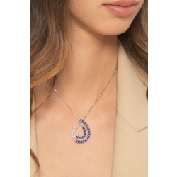 Necklace in white gold 18k with blue sapphires and diamonds 2