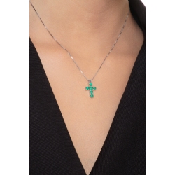 Cross pendant with emeralds 2