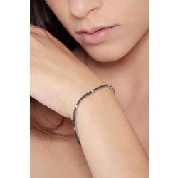 Bracciale Tennis in oro Bianco 18k diamanti bianchi e neri 2