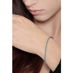 Square daw 18k white gold tennis bracelet with emeralds 2