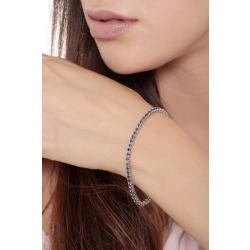 Tennis bracelet in 18k white gold with black diamonds 2