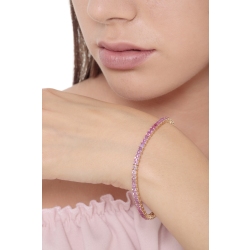 Pulsera Riviera en oro amarillo de 18 quilates con zafiros rosas 2