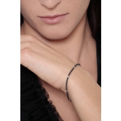 Pulsera oro Blanco 18k con Diamantes Negros y Blancos 2
