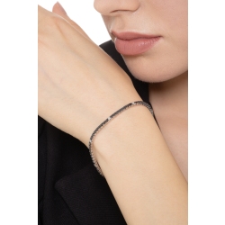 Bracelet Tennis avec Diamants Noirs et Blancs en Or Blanc 2