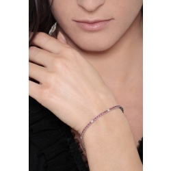 Square links tennis bracelet wih rubies and diamonds 2