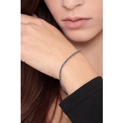 Bracelet avec Diamants Noirs Tennis en Or Blanc 18k  2