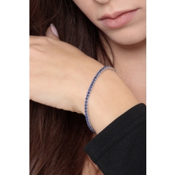 Tennis bracelet in white gold with blue sapphires about 2,75 wide 2