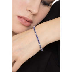 Tennis bracelet with blue sapphires and diamonds  2