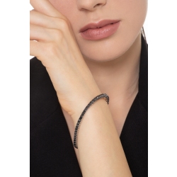 Pulsera tenis en oro blanco 18k con diamantes negros 2