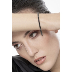 Bracelet tennis homme et femme en or blanc 750  diamants noirs 2