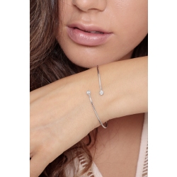 Pulsera rígida y abierta de oro blanco 18k y diamantes  2