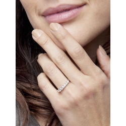 7 diamonds half eternity ring white gold 18k 0,42 ct 2