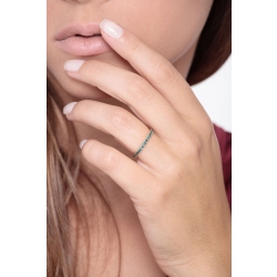 18k yellow gold eternity ring with blue diamonds  2