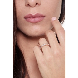 Anillo de boda eternidad en oro rosa 750 y diamantes 2