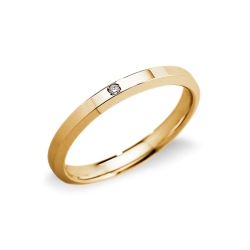 Yellow gold 18k wedding ring Unoaerre Hydra with diamond 