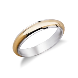 Alliance de mariage en or jaune et blanc 18k