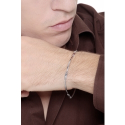 Pulsera para hombre en oro blanco 18k semirrígida 2