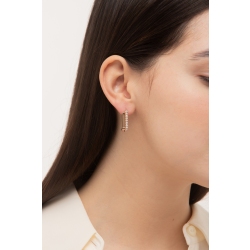 Oval earrings in rose gold and diamonds 2