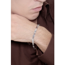 Pulsera para hombre en oro blanco 18k con placas  2