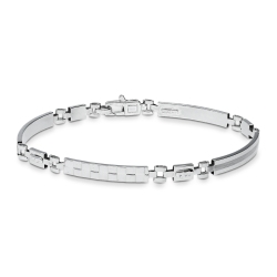 Herren Armband Weißgold 750 mit Plättchen
